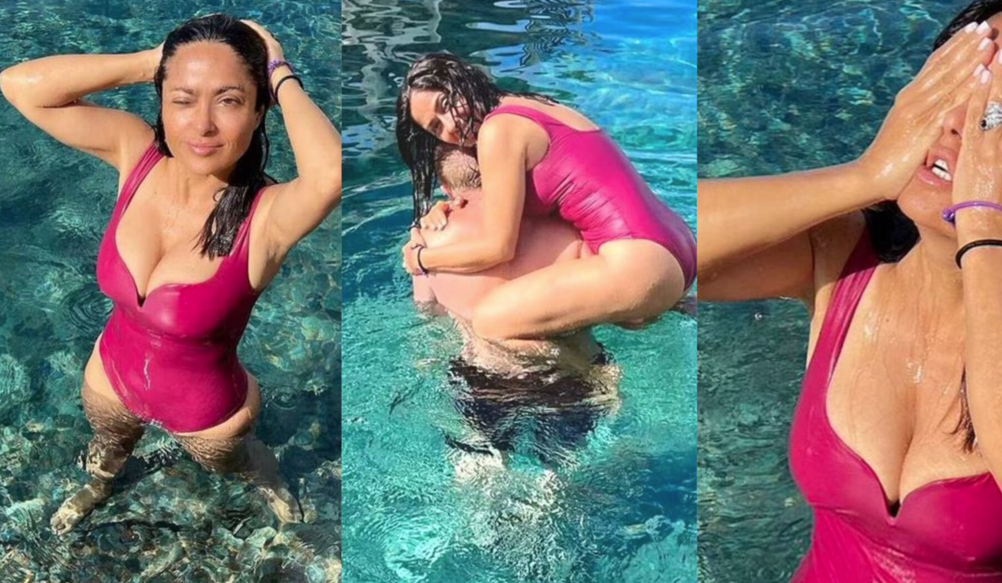 Salma Hayek con traje de baño después de los 50